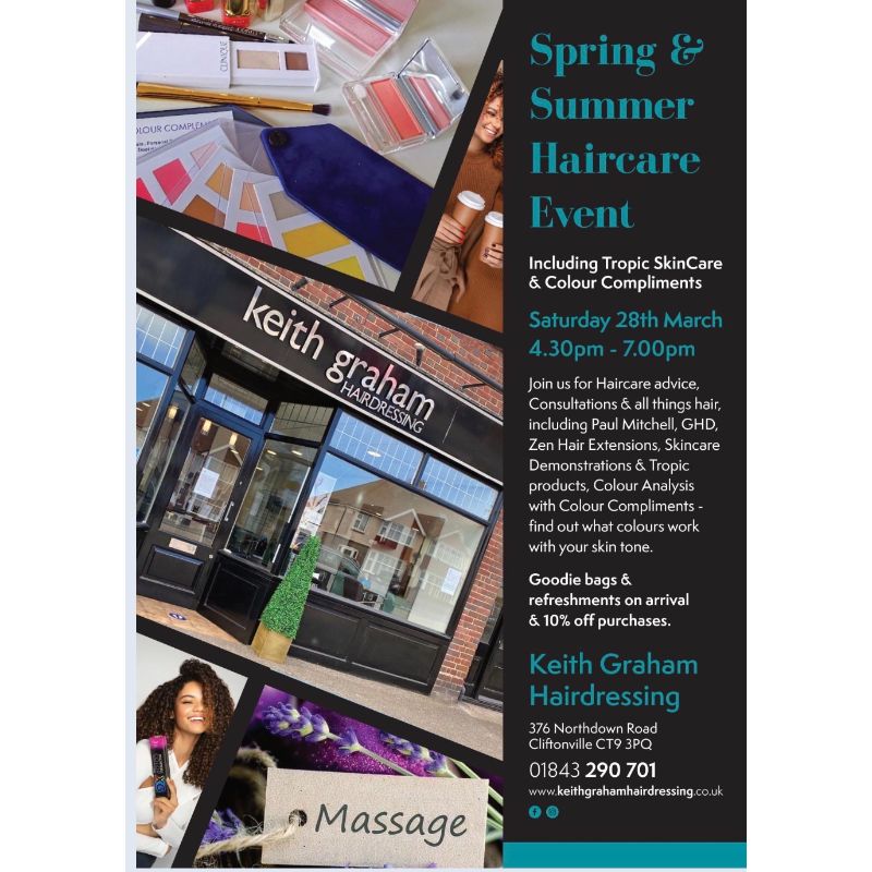 Spring / Summer Haircare, Skincare & Colour Analysis Event - Keith Graham Hairdressing